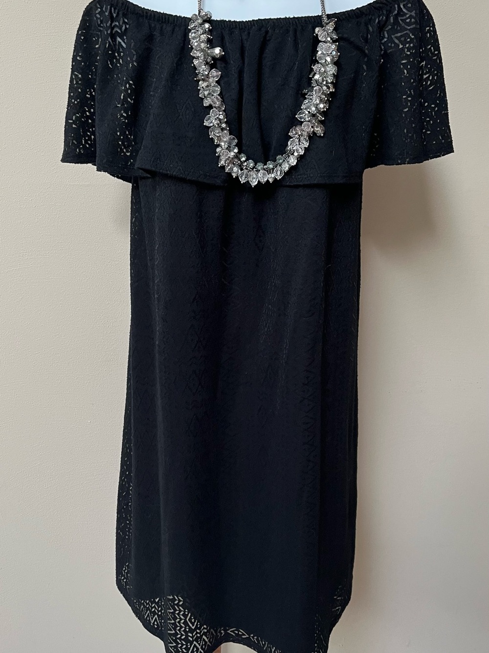 NWT Apt. 9 Black On or Off-Shoulder Black Lace Dress
